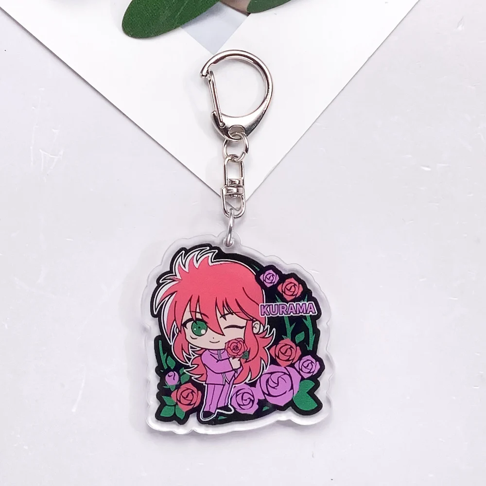 شخصيات أنيمي YuYu Hakusho العصرية الاكريليك سيارة المفاتيح اكسسوارات حقيبة العرافة الإبداعية على ظهره قلادة كيرينغ هدايا لمحبي #5