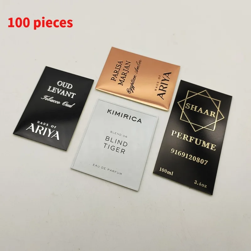 10 0.Zhang.Custom.Luxury Style Fragrance Self Adhesive Decals Custom Design Aluminium Relief Logo Metal Labels Sticker Perfu