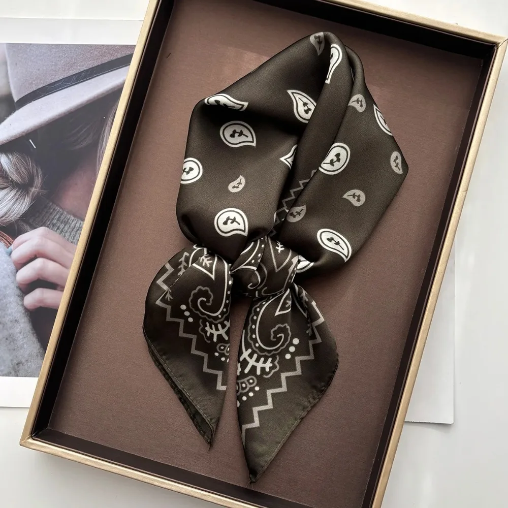 Paisley-Design Bedruckter Schal Seidenimitat-Schal Damen Quadratische Haarbänder Foulard Damen-Bandana Halstuch Stirnbänder 2026 Neu – Detail 10