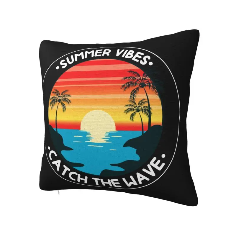 Luxury Summer Vibes Catch The Wave Cushion Cover Velvet Surfing Surfer Pillow Case for Living Room