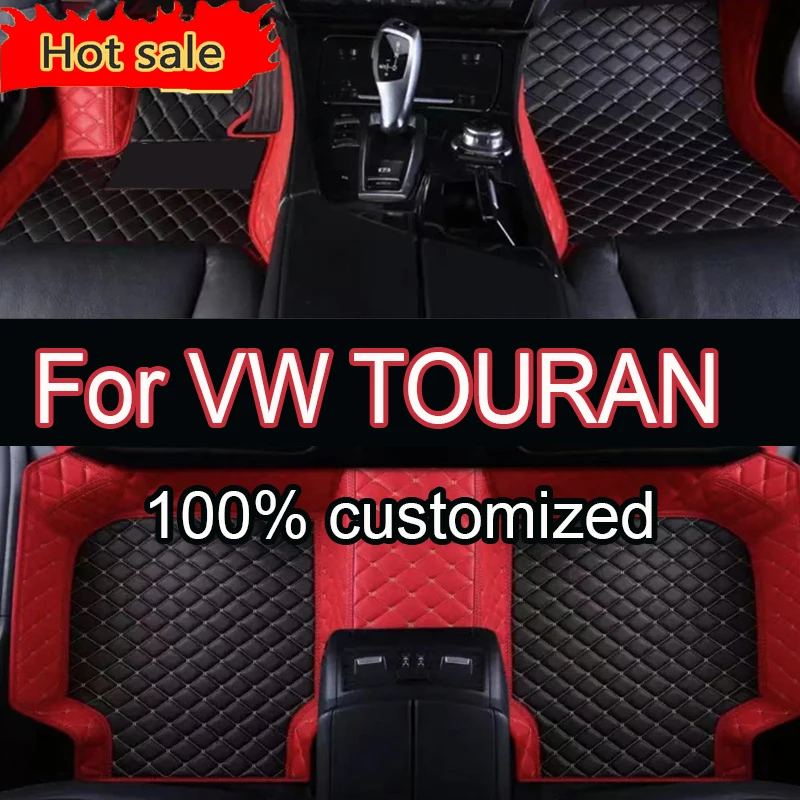 

Автомобильные коврики для VW TOURAN 7-местный 2006-2015 2014 2013 2012 2011, пользовательские автомобильные подушечки для ног, автомобильный ковер, чехол для интерьера