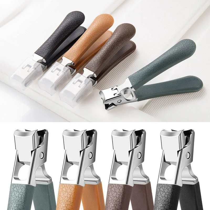 

2024 New Stainless Steel Nail Toenails Clippers Cutter With Anti-Splash Cover Sharp Trimmer Pedicure Care Professional Nail File