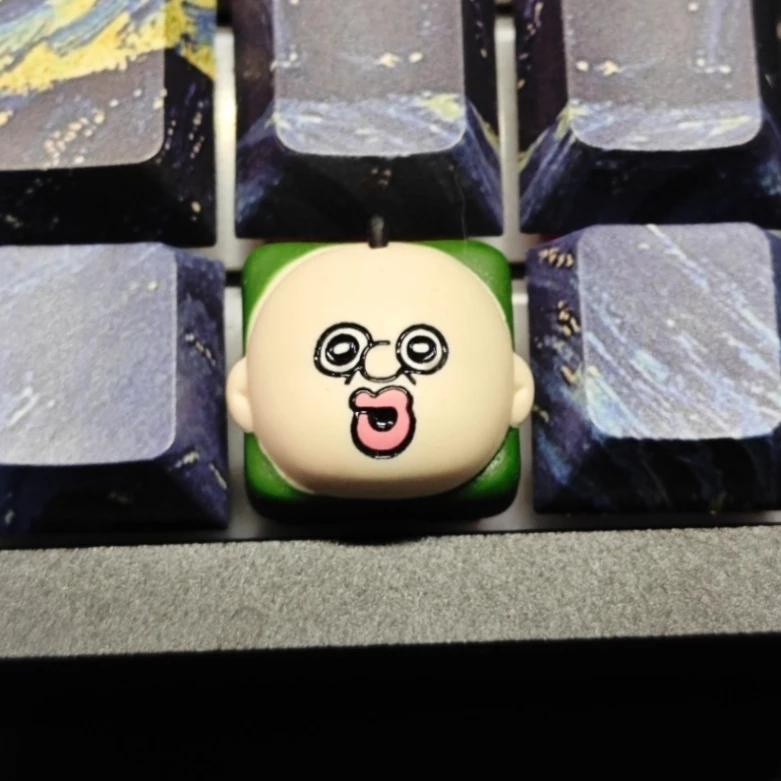Lobo Peripherals 봉봉과옥イ의동상 Keycaps Animation Personalized Resin Funny Wacky Single Keycaps Cross Universal Keyboards Accessories