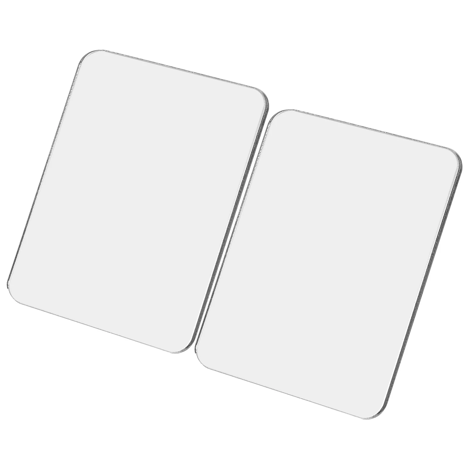 

2 Pcs Adhesive Mirror Sticker Mobile Phone Lens Tel DIY Decal Square Acrylic Small Travel