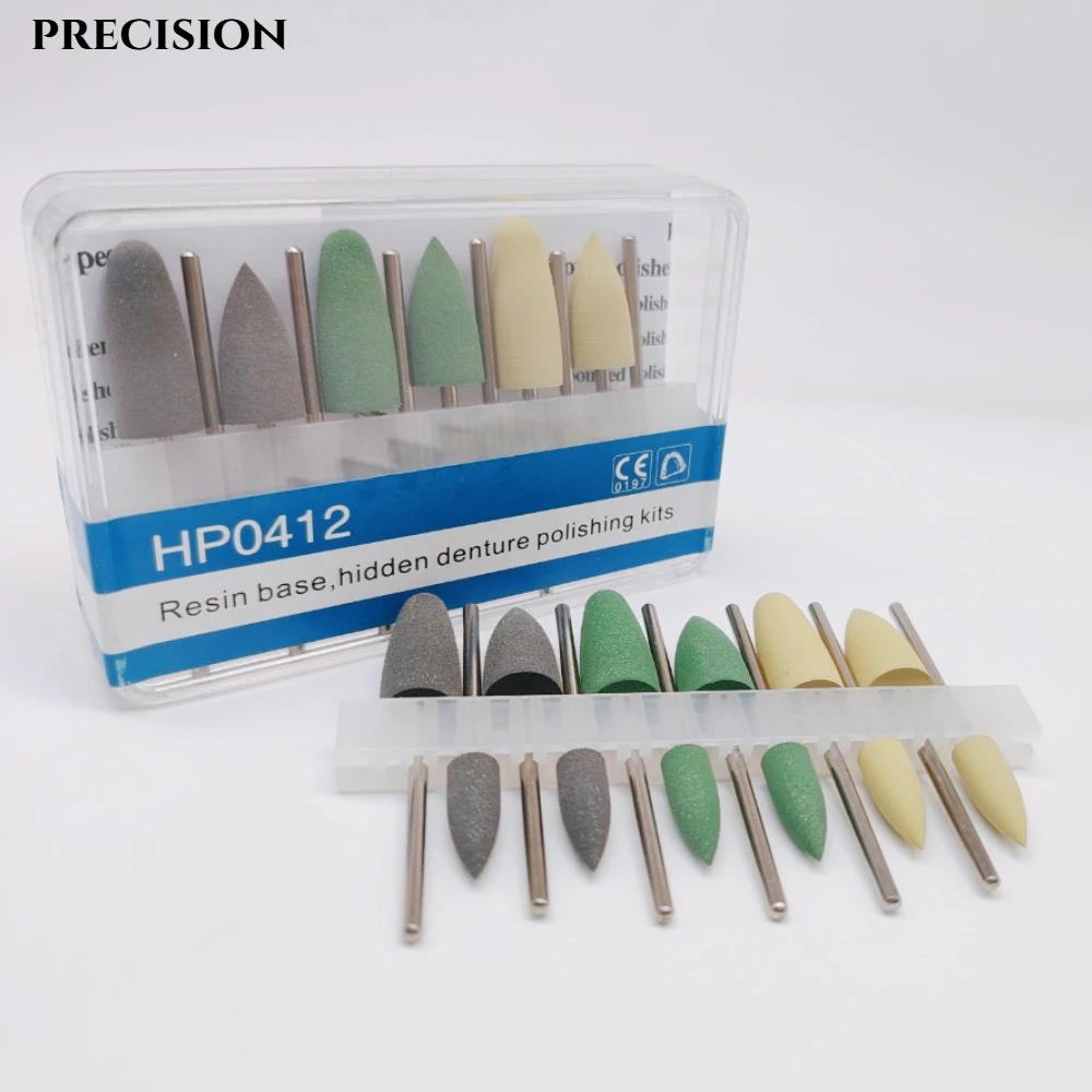 

HP0412 12pcs/Kit Dental Resin Base Hidden Denture Polishing Kits for Low Speed Contra Angle Handpiece Denspay Dentistry Tools