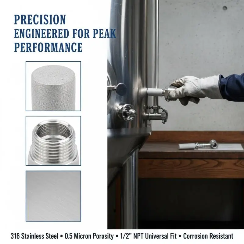 Stainless Steel Oxygenation Diffusion Stone 0.5  For Homebrew Enhances Beer Wine Fermentation