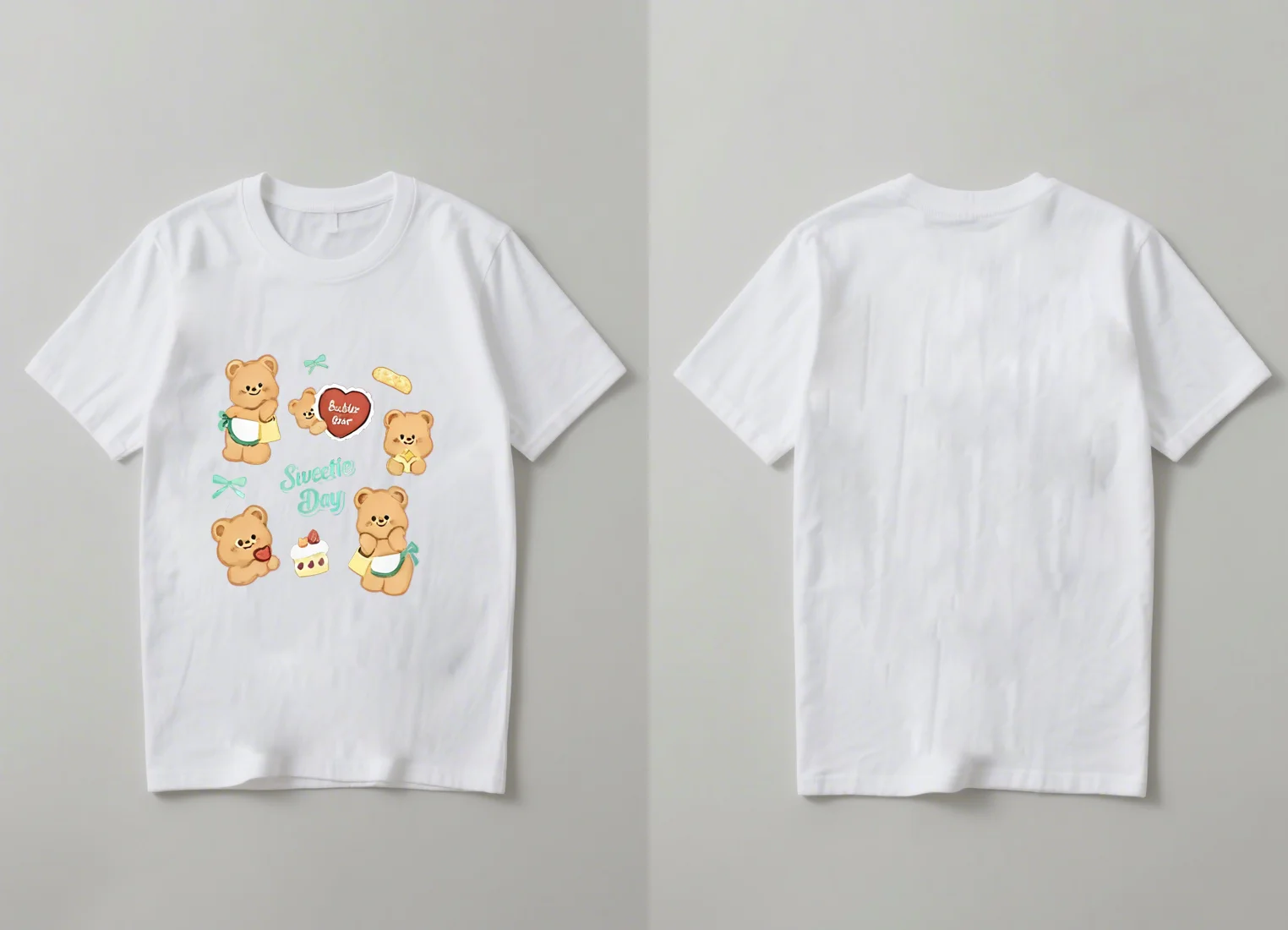 A mais recente camiseta elegante e fofa com estampa de urso para homens e mulheres com um top casual com gola redonda em 2025