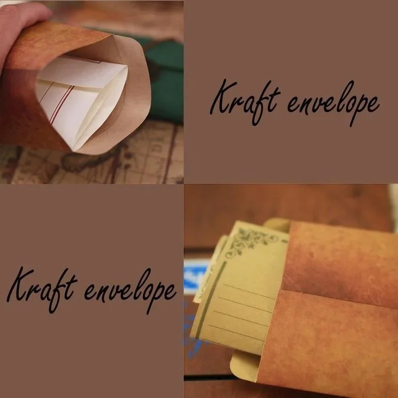 10pcs/lot Old Retro Paper Envelope Brown Kraft Paper Packaging Suitable for Vintage Postcard Invitation Card Small Gift Letter