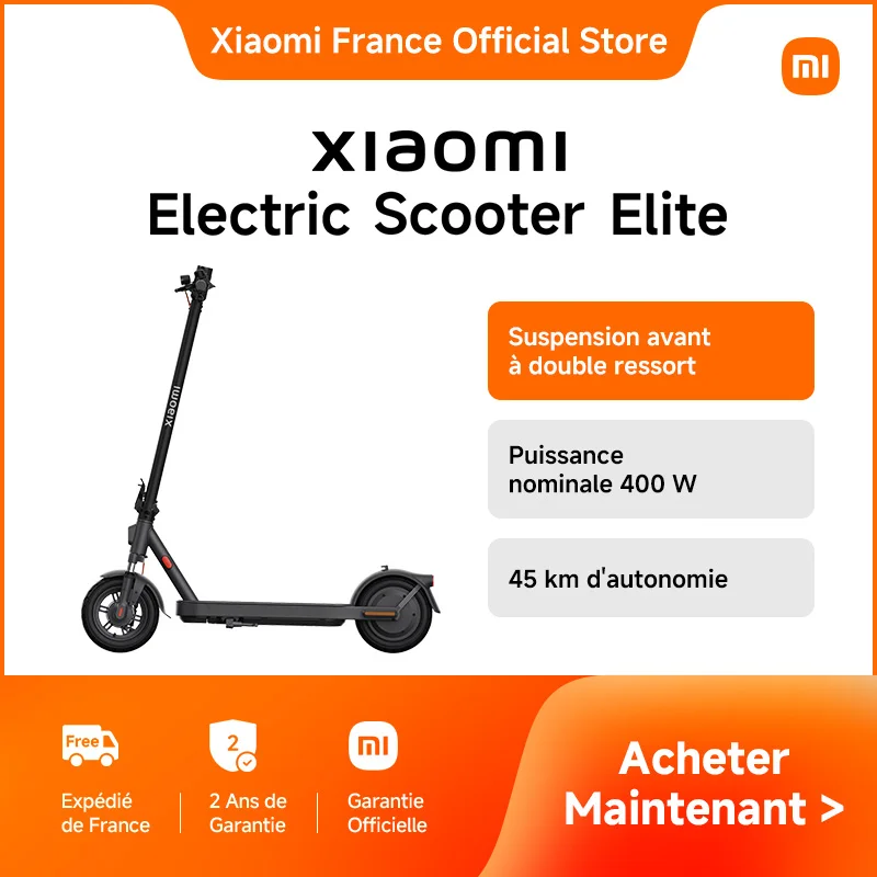 [Officiel] Xiaomi Electric Scooter Elite | Suspension avant à double ressort, 45 km d'autonomie, Puissance nominale 400 W