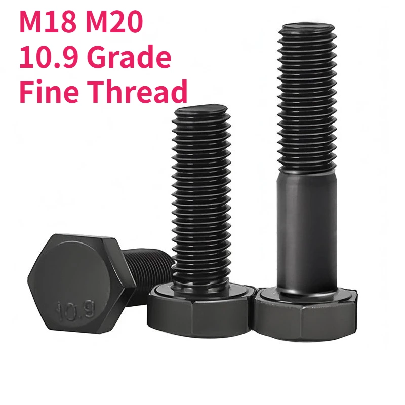 M18 M20 10.9 Grade Carbon Steel Fine Pitch External Hexagon Head Screw Outside Hex Head Bolt Full/Partial Thread