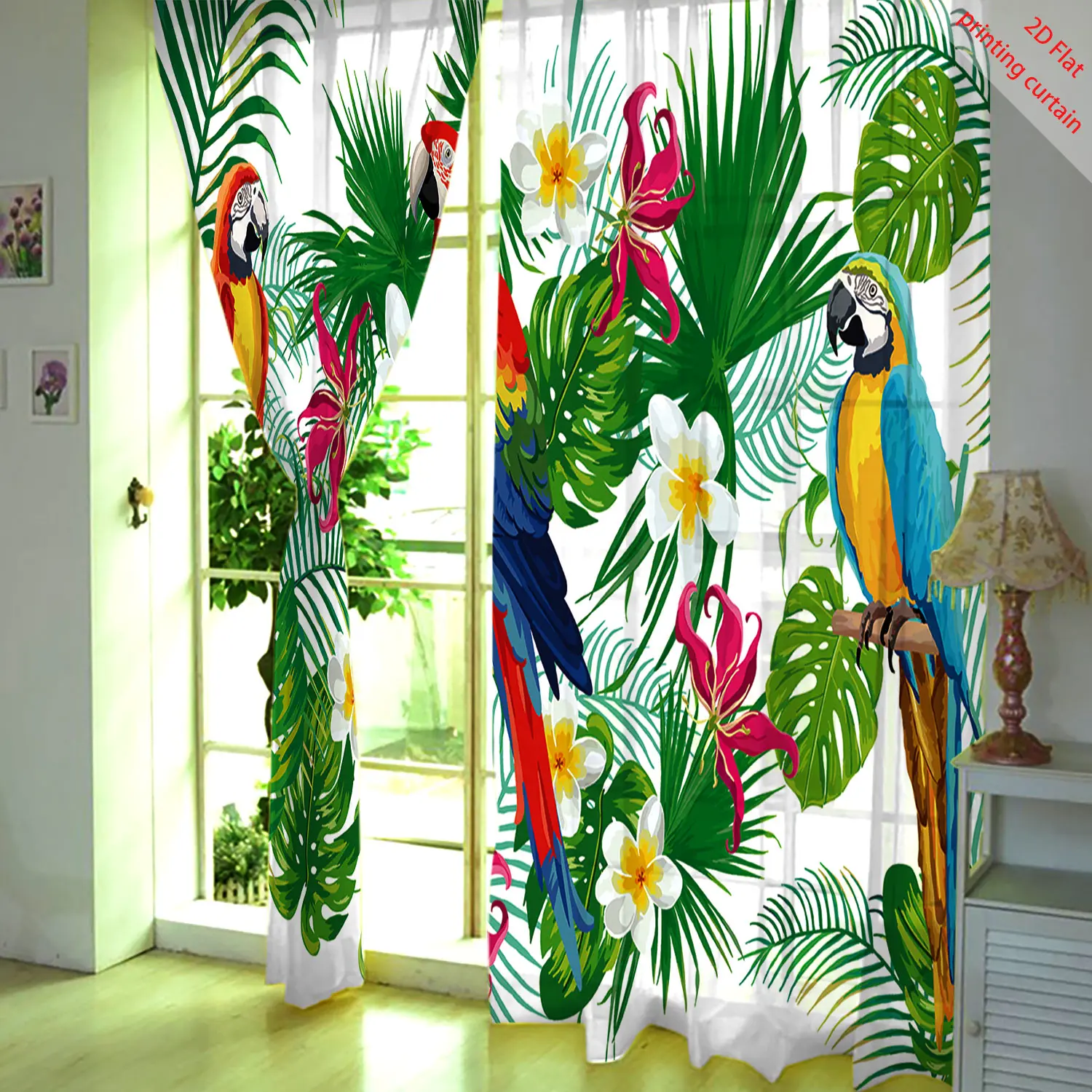 tropical-plant-printed-transparent-gauze-curtain-used-for-offices-bedrooms-living-rooms-balcony-windows-and-home-decoration
