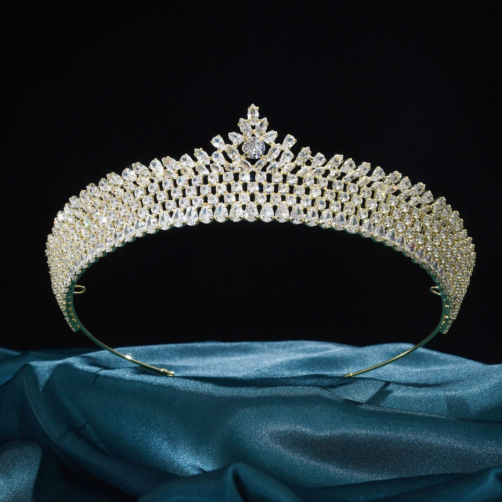 Cubic Zirconia Bridal Tiara Crown For Queen Princess Women's Crowns For Wedding Quinceanera Party Prom Bride Hair Headpieces
