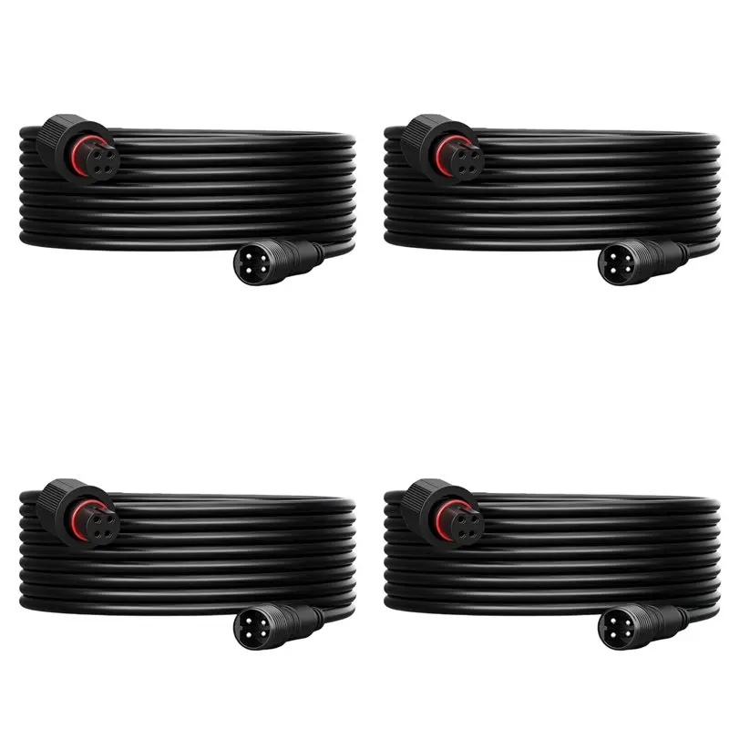 BHBD-4Pcs 10FT Extension Cable For Govee Outdoor Flood Lights And Spot Lights,Waterproof 4Pin Extension Cord For Govee H7057