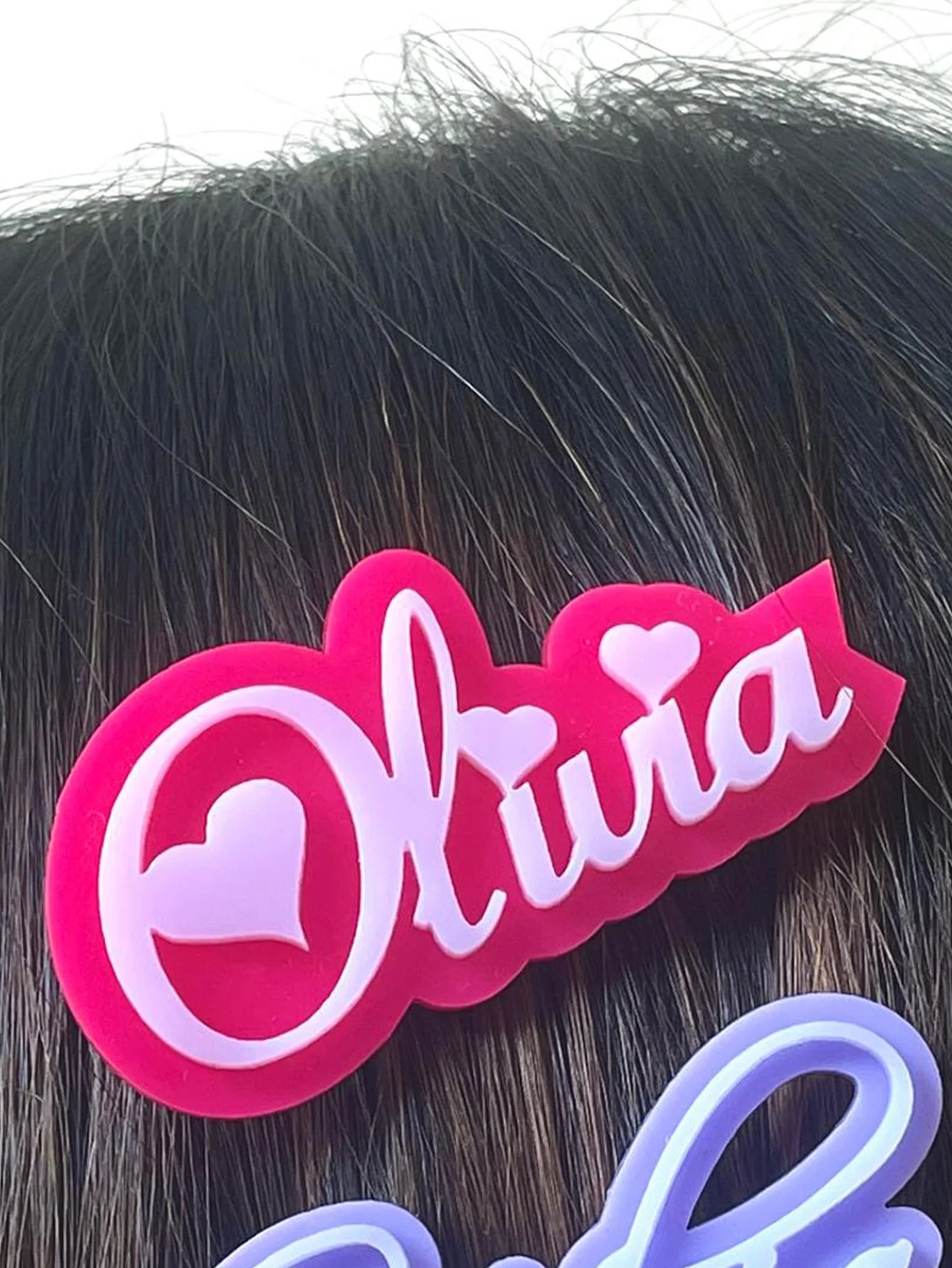 مشبك شعر مخصص باسم - مشبك الاسم - مشبك التمساح - مشبك شعر للفتيات - هدية عيد ميلاد - هدية عيد الميلاد - مشبك شعر الأميرة