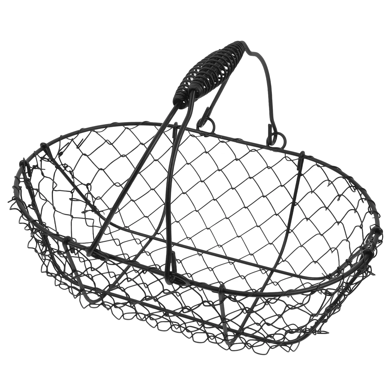 

Collection Basket With Handle For Farmhouse Decor Stylish Metal Storage Basket Wire Storage Organizer