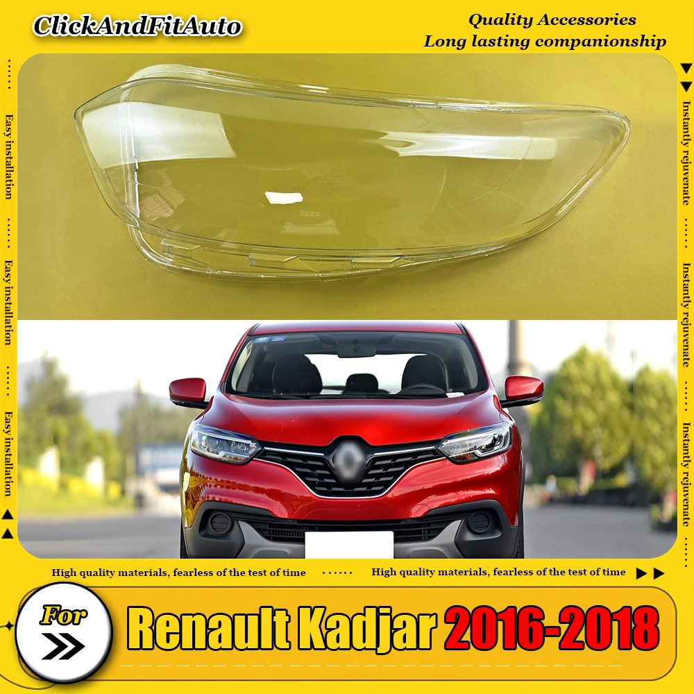 

For Renault Kadjar 2016-2018 Headlamp Cover Transparent Headlight Shell Lens Plexiglass Replace Original Lampshade