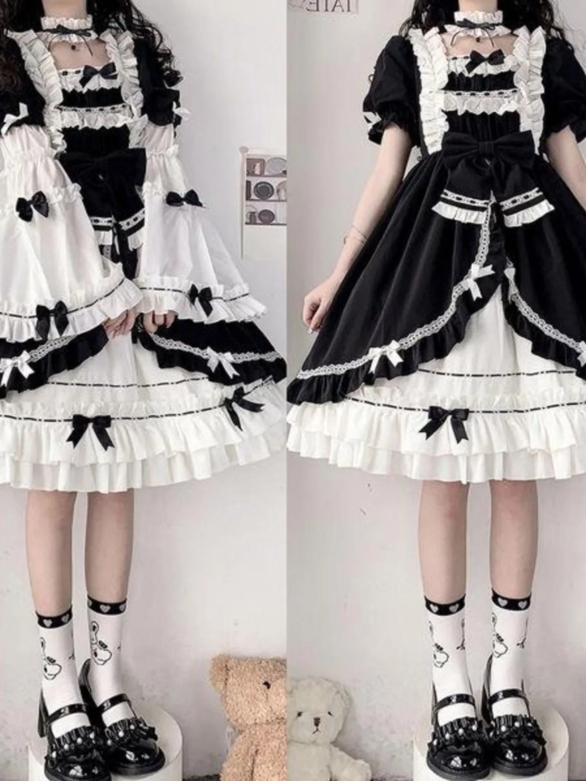Ele staccabile Sve Lolita Dr plus Size 300 Pou White Night Aurora Girl Dr Sweet Sle Loose Fit Long Sve