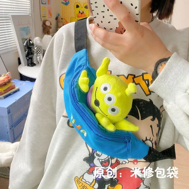 Disney Alien Crossbody Bag Chest Bag for Kid Boy Girl Waist Cute Cartoon Nylon Mini Children Toddler Bag Portable Birthday Gift