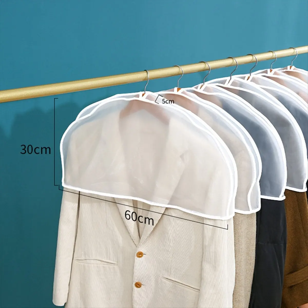 ABZF 2026 Clothing Dust Cover Home PEVA Transparent Hanging Pocket Coat Dust Covered Sleeve Clothes Half -Body Dust Cover