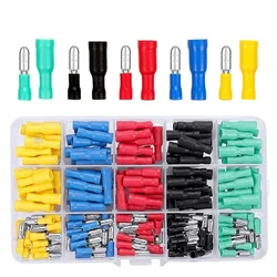 120pcs Cable Lugs Set Round Plug & Round Connectors Crimp Connectors Assortment Cable Lugs Round Butt Connectors for Car