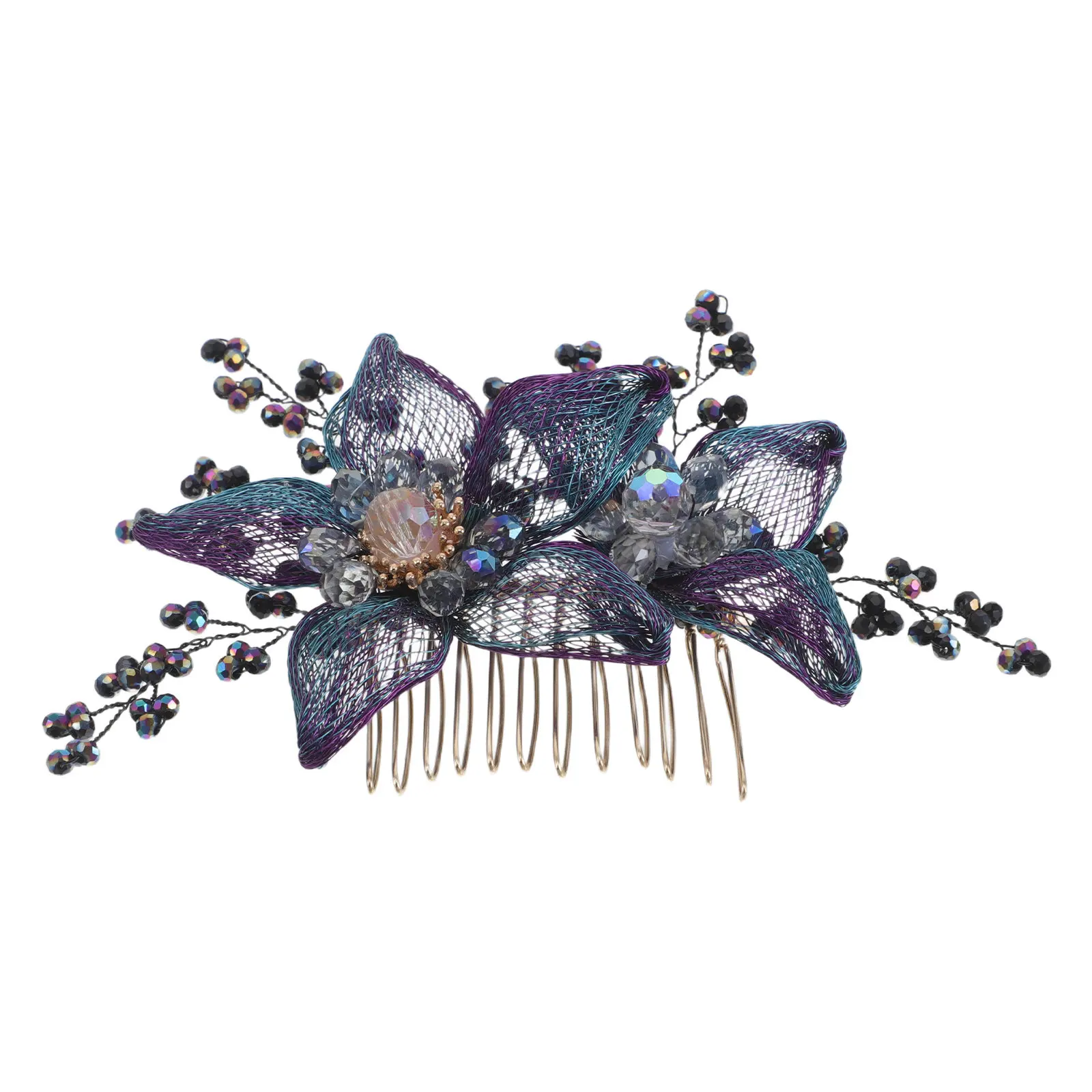 

Элегантная свадебная заколка-гребень для волос с цветами, декоративная боковая заколка с искусственными цветами, винтажный свадебный аксессуар для волос