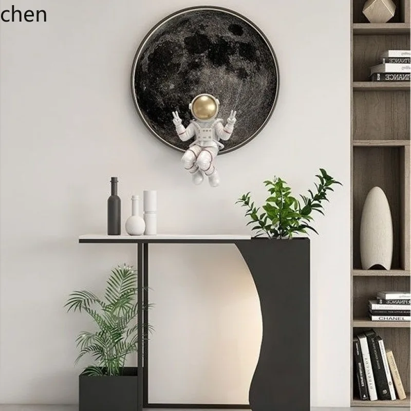 HT New Luxury Creative Entryway Table Modern Entryway Door Ultra-Narrow Wall-Mounted Rock Board Entryway Table Ultra-Thin