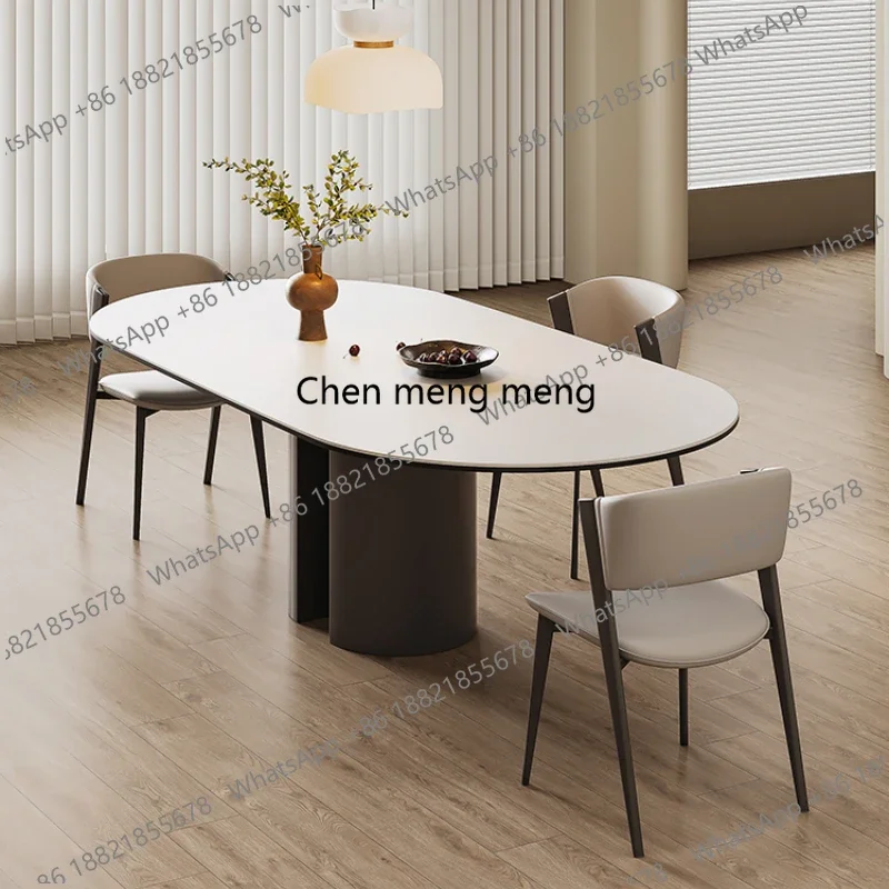

New arrive Light Luxury Cream Wind Dining Table European Aesthetics Comfortable Restaurant Table High Quality Simple Muebles Fur