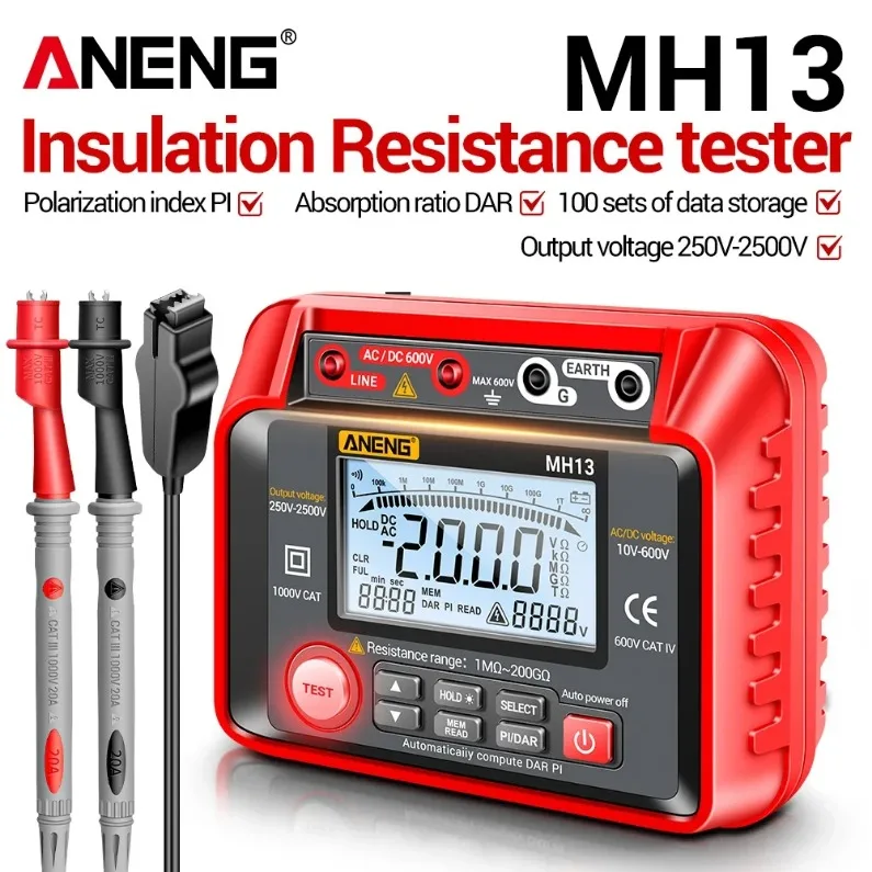 

Многофункциональный измеритель ANENG MH13: измерение напряжения и тока True RMS, автоматический выбор диапазона, NCV, измерение сопротивления, емкости, диодов, проверка целостности цепи, зуммер