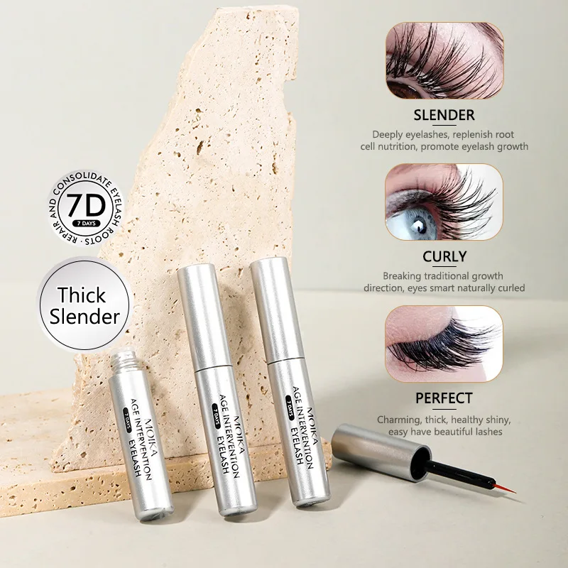 Grow Natural Real Eyelashes Intervention Eyelash Thick and Slender, 100% Natural Formula Deeply Nourishing, 4ml