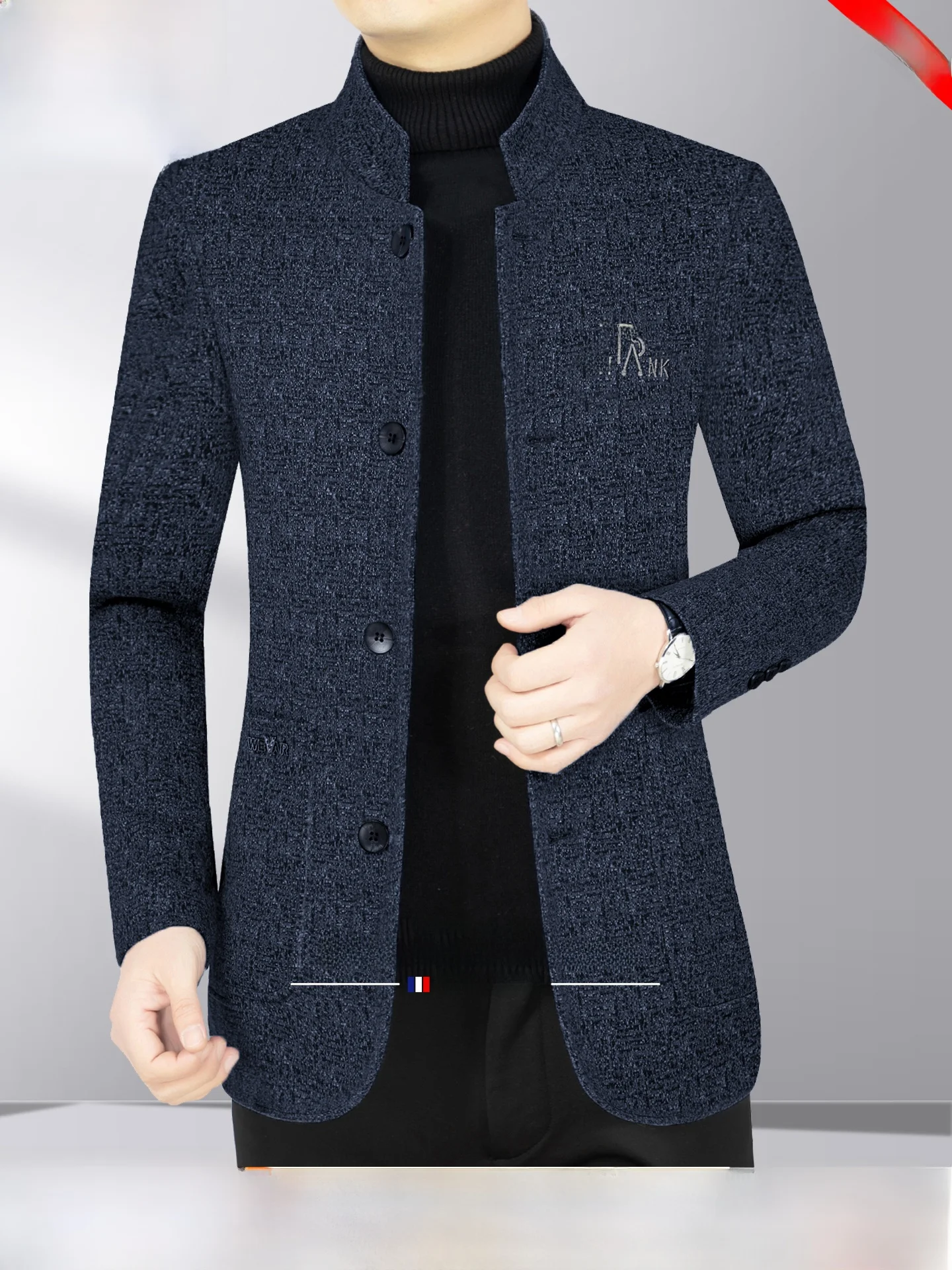 

Мужская повседневная куртка Pierre Cardin: осенне-зимняя модель с воротником-стойкой для мужчин среднего возраста, деловой стиль, из полиэстера