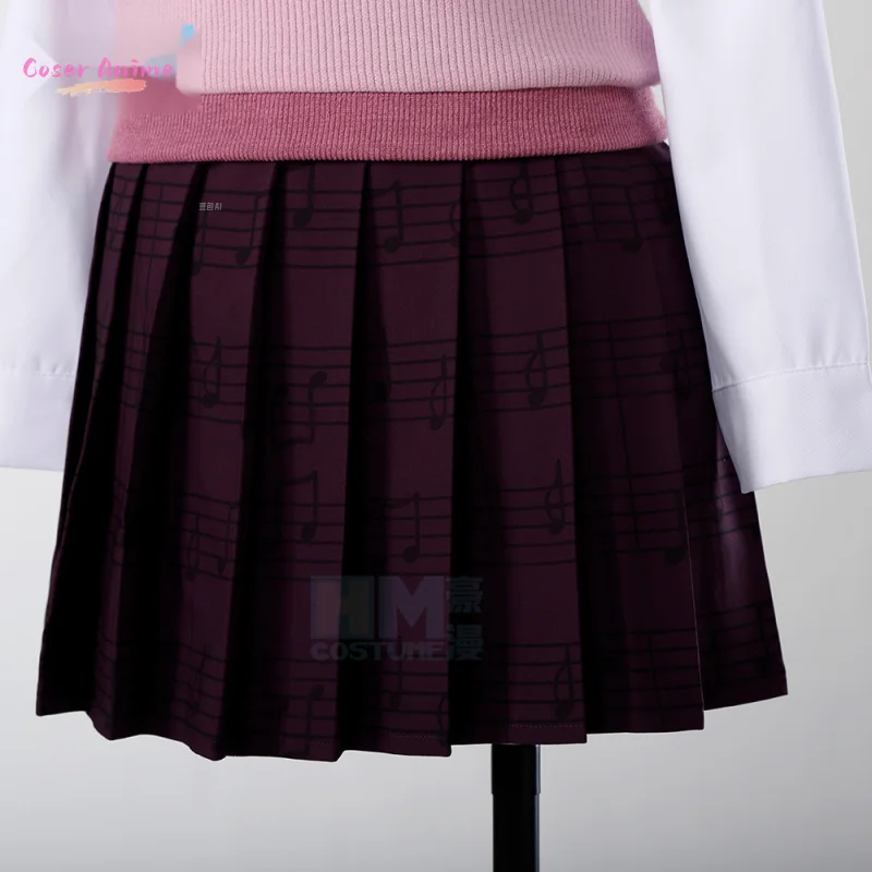 【Coser】Danganronpa V3 Akamatsu Kaede أزياء تنكرية مجموعة تنورة موحدة أنيمي سترة + قميص + تنورة + جوارب + ربطة عنق