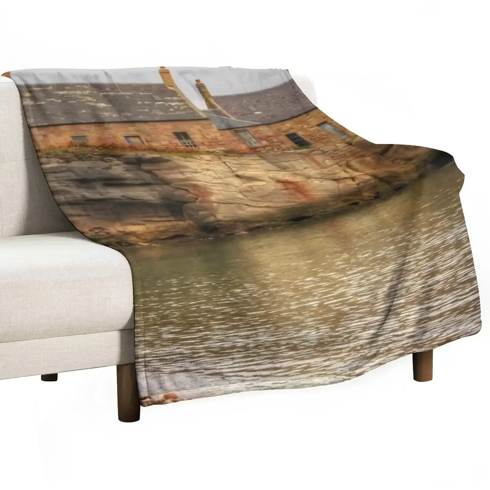 Cottages at Cove Harbour Throw Blanket blankets and throws Plaid on the sofa christmas gifts Blankets