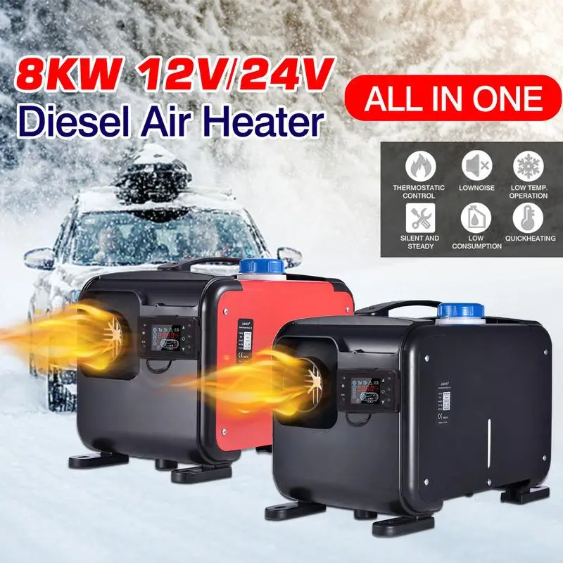 

12V/24V 8KW Portable Auxiliary All In One Diesel Air Heater LCD For Garage Car Heating Fan Air Heater