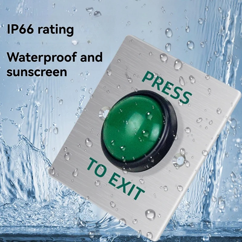 Pembuka Sakelar Pelepas Tombol Tekan Pintu Keluar Panel Baja Tahan Karat untuk Sistem Kontrol Akses Pintu Masuk Terbuka