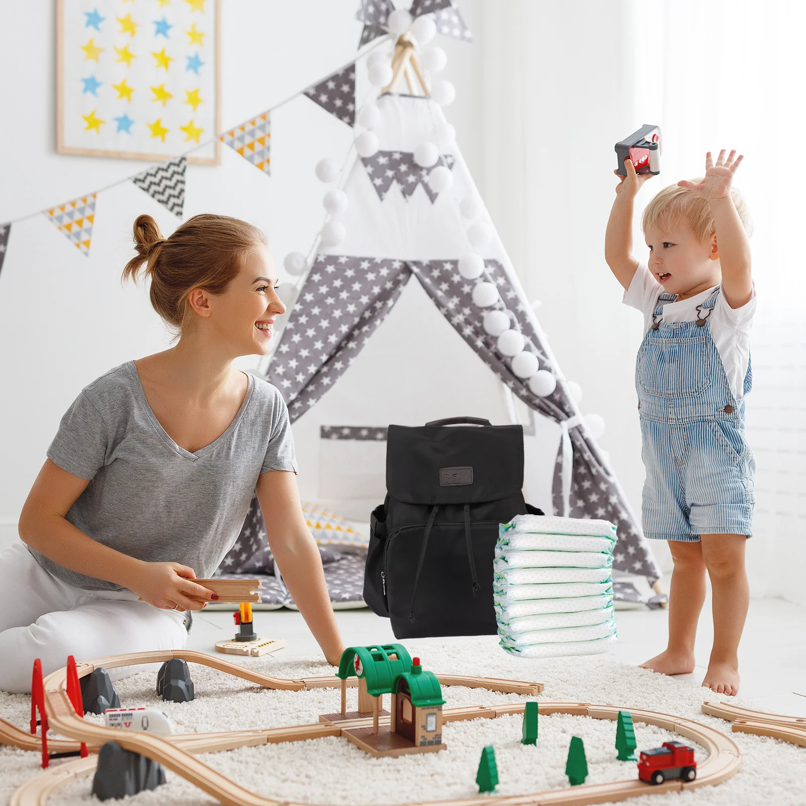 

Рюкзак, сумки для подгузников, организованные отделения, изолированный держатель для бутылочек, многоразовая детская сумка для путешествий, прогулок, ежедневных поездок на работу