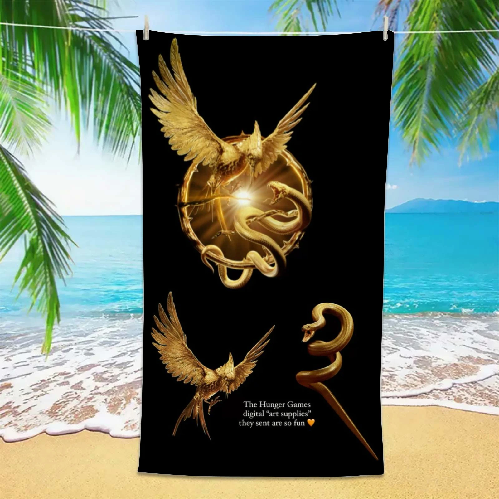 H-Hun-ger G-Games Beach Towel Custom Towel 3D Print Super Absorbent Quick-dry for Summer Vacation Outdoor Camping Perfect Gift