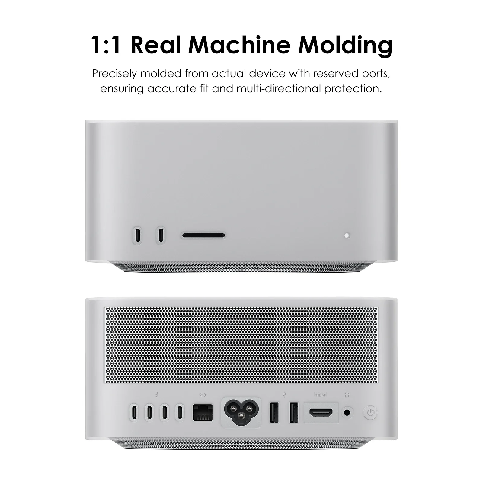 Protective Silicone Cover Compatible with Mac Studio M4 Max 2025, Precise Port Cutouts Shock Absorption Anti Fingerprint Case