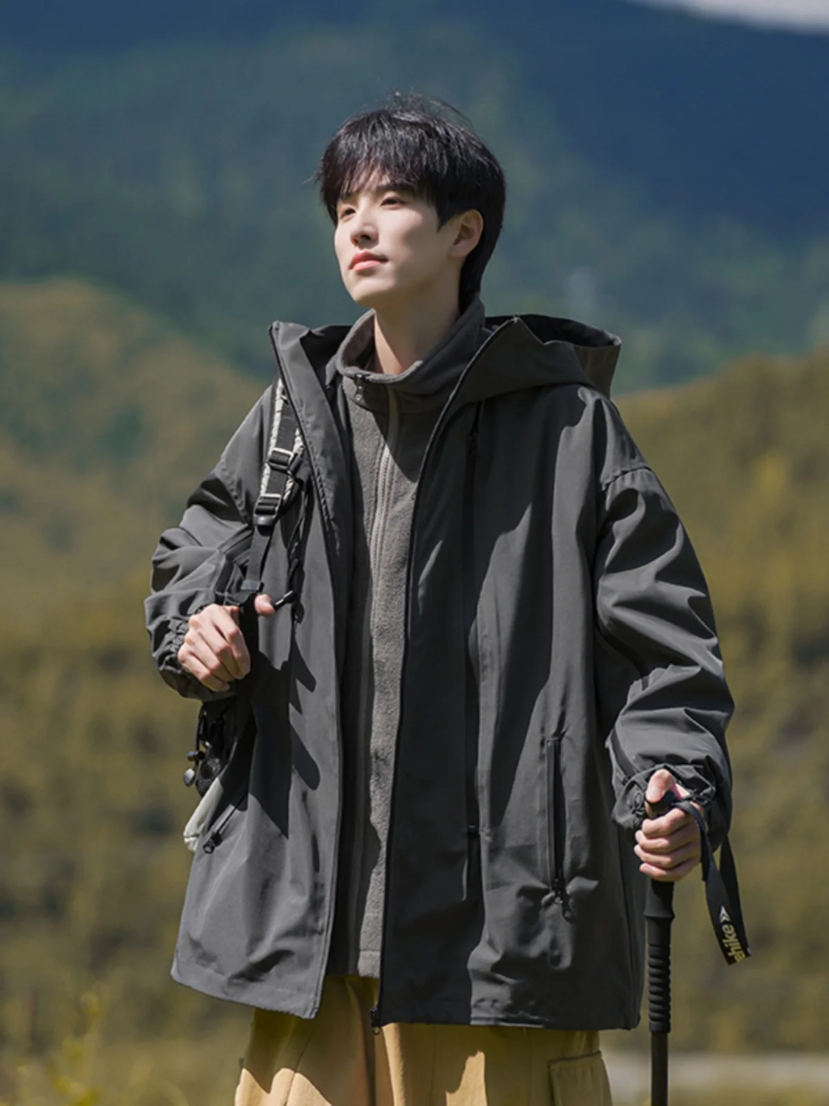 

American Sle Outdoor Workwear Soft ell Jaet Men's Winter Vintage Functional Coat Zipper Closure Long Sve Youth ul...