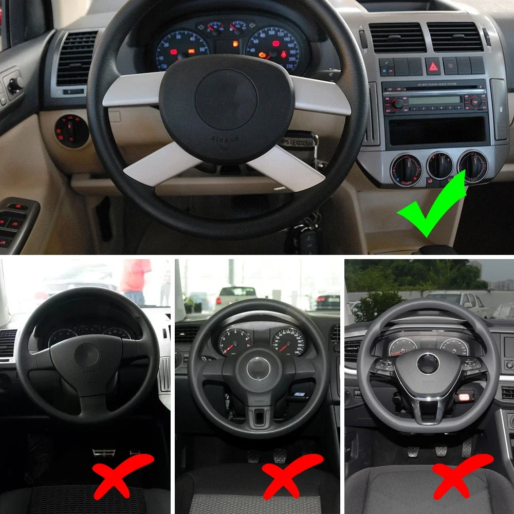 Steering Wheel Panel Cover Trim for Volkswagen VW Polo Fox 2003 2004 2005 2006 2007 4Pcs Carbon Fiber Car Sticker Accessories