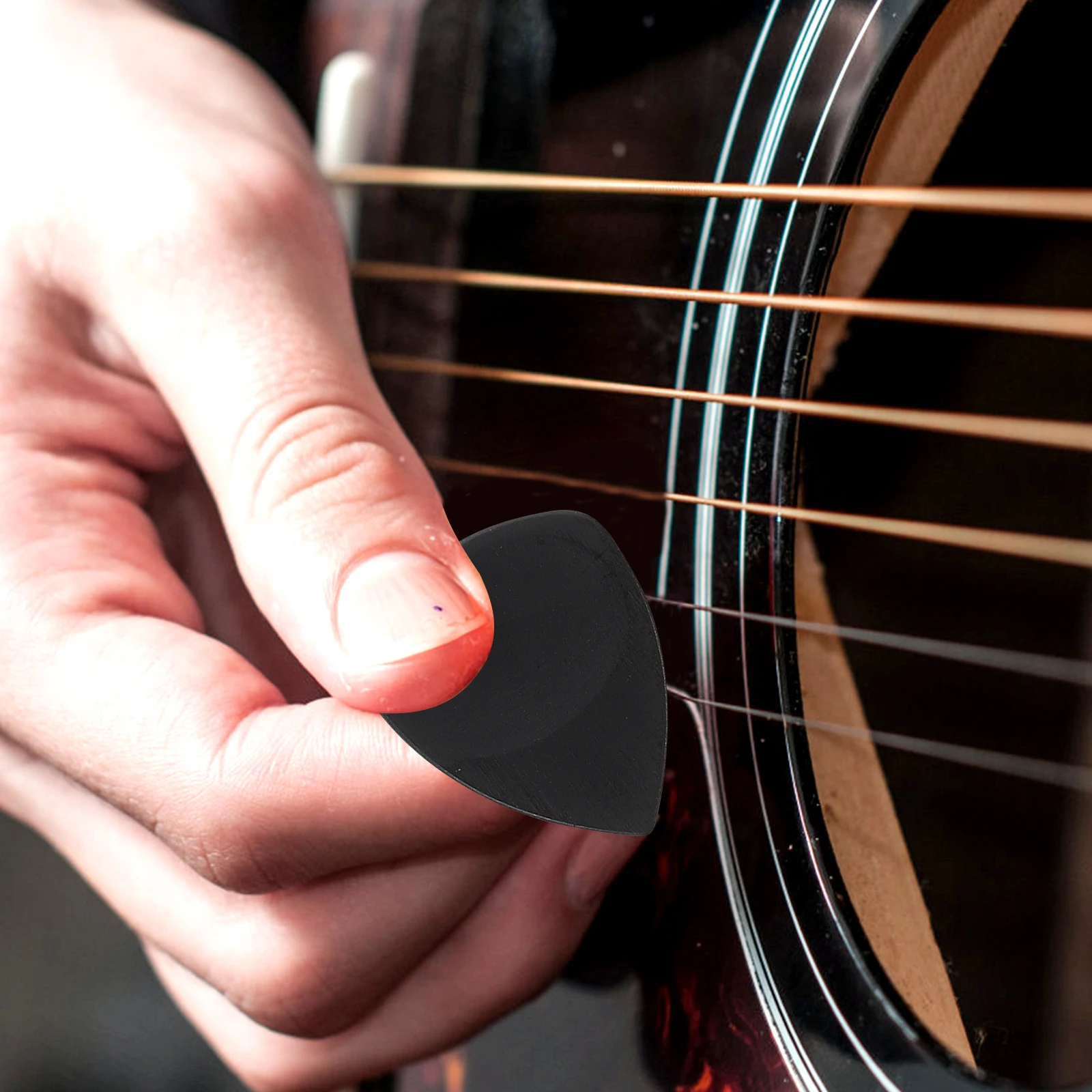 

5Pcs Solid Wood Guitar Picks Thumb Groove Bass Finger Picks Replacement for Electric Acoustic Guitar Professional