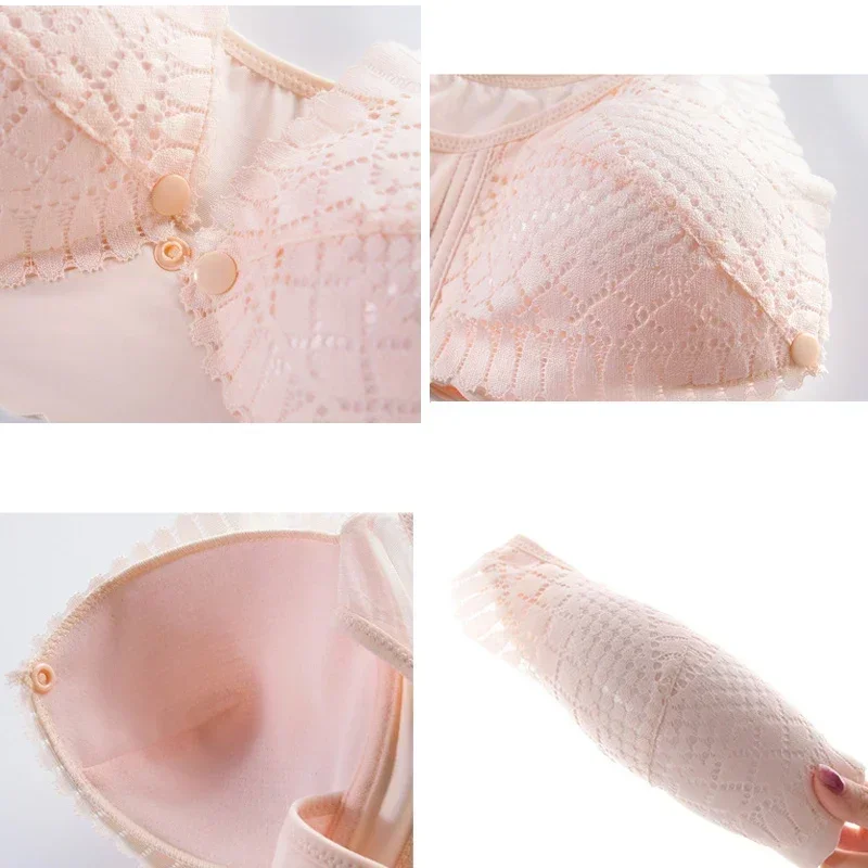 Front Button Maternity Nursing Bra Adjustable Gathered Underwear Comfortable Breastfeeding Bra for Feeding Pregnant Women Clothe