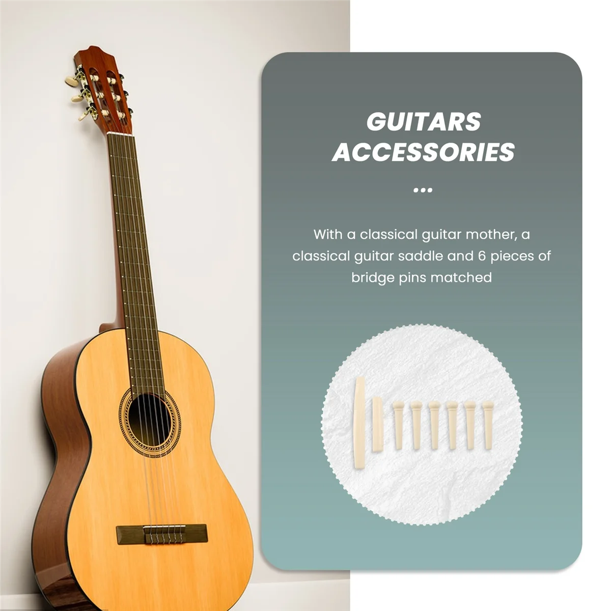 LLXA 6 мостовых штифтов + седло + бриджевое седло Акустическая гитара Bone/Bone белая