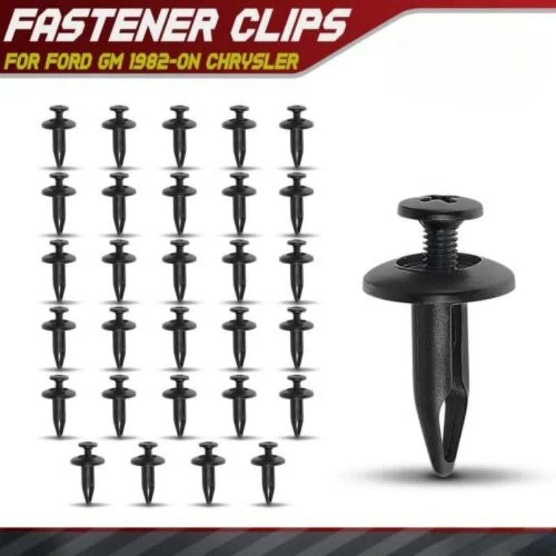 20 peças 6mm clipes de retenção de cobertura de radiador tipo push para Land Rover Ford GM Chrysler 20664092   RYQ 500070   N N 804570 S 15773445 20452072