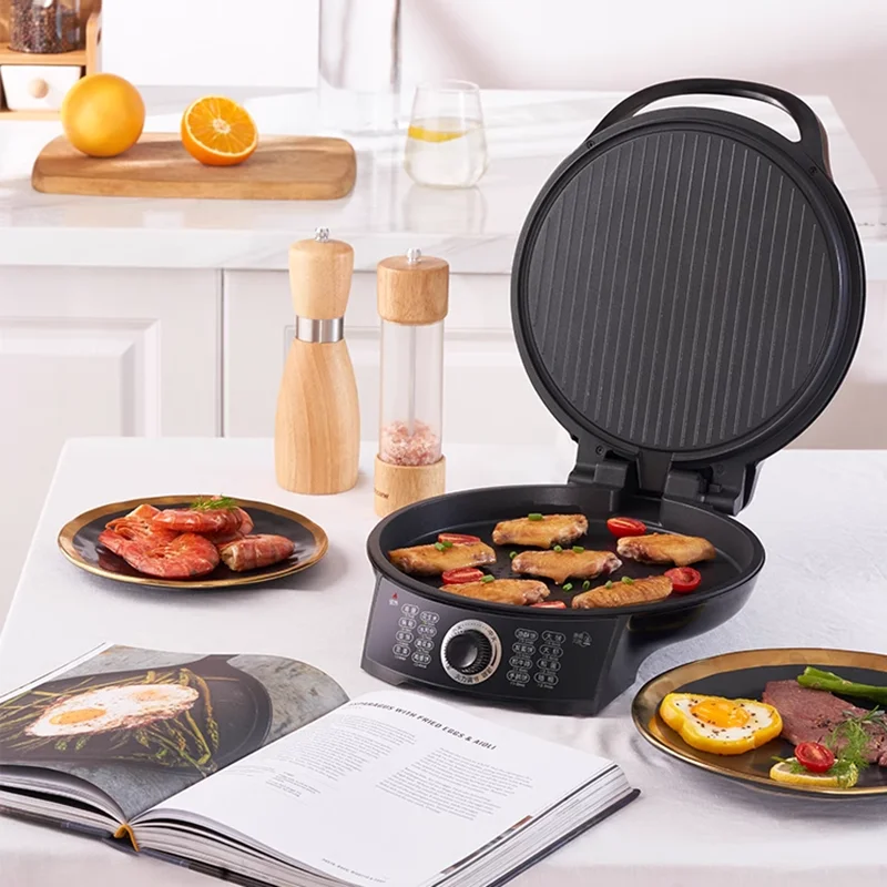 Electric Baking Pan for Use Intelligent Double-Sided Heating Pancake Maker Pizza Grill Cake Cooker Nonstick Deep