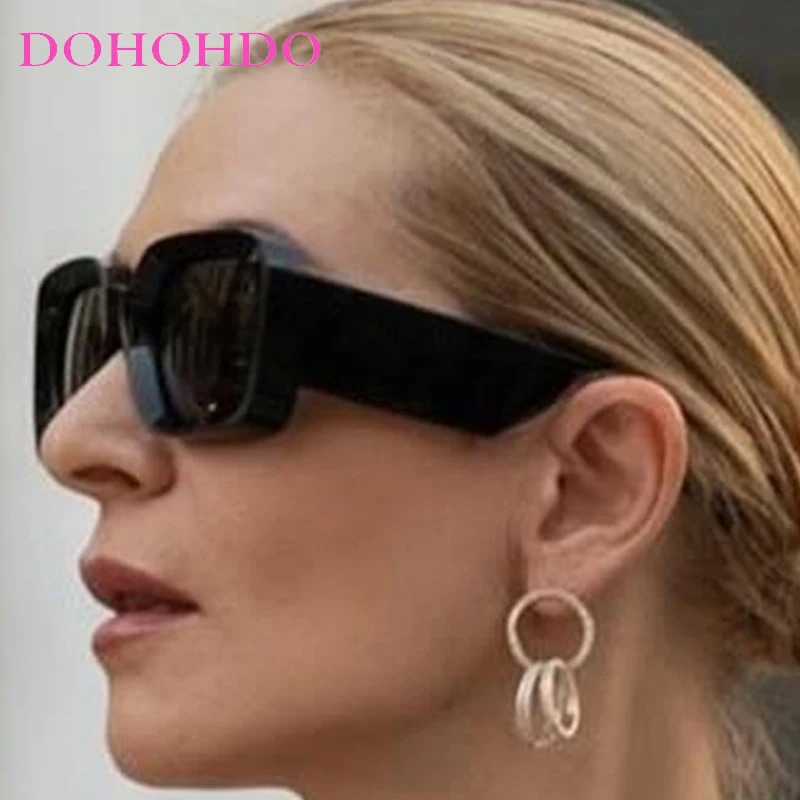 

Trendy Personality Thick Frame Square Sunglasses Woman Luxury Brand Outdoor Travel Men Sun Glasses Female UV400 Oculos De Sol
