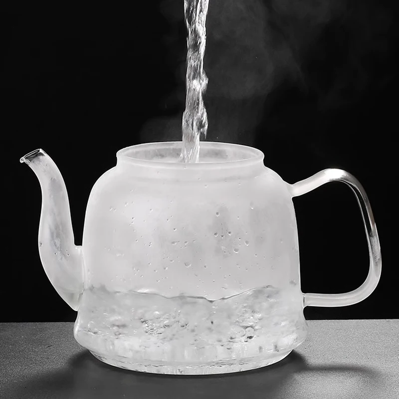 Nice Heat Resistant Glass Teapot Steamed & Boiling Kettle Tea Infuser Filter High Borosilicate Chinese Teawear Pot 1200ml