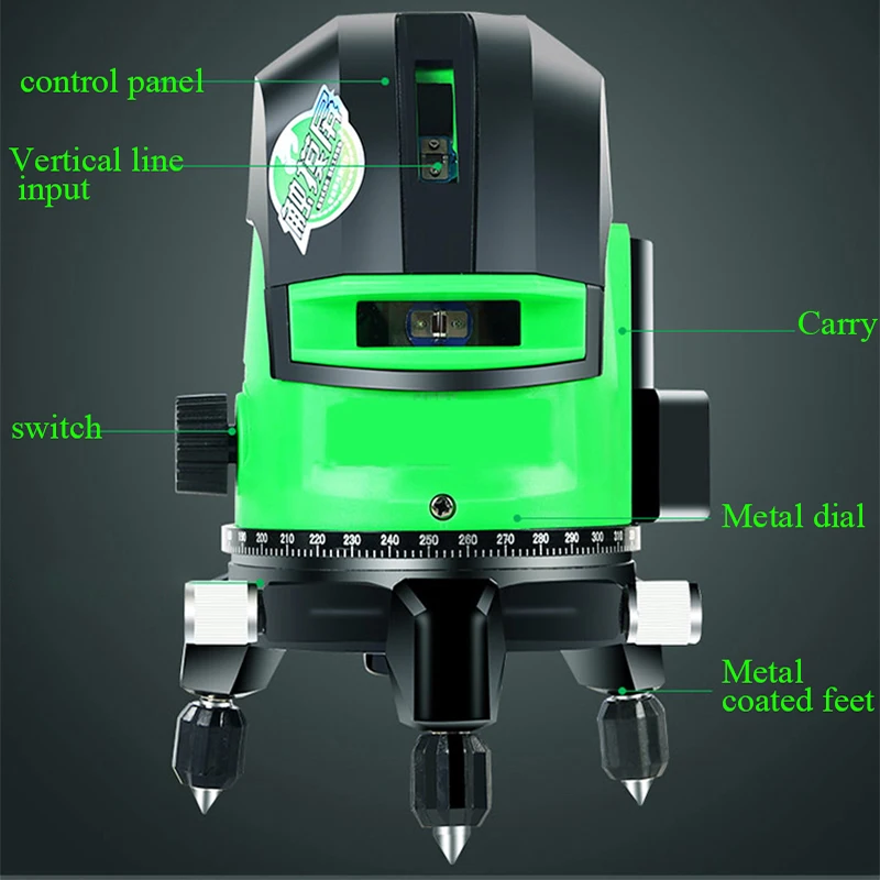 Livella Laser a raggio verde livellatore ottico Laser croce verticale con autolivellante rotante verde raggio Laser linea prisma livello