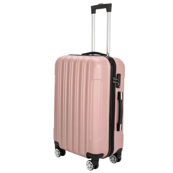 Set di valigie da viaggio multifunzionali 3 in 1 di grande capacità in oro rosa