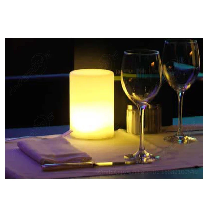 Mini Cylinder Light 10x 10x15cm Modern Bettery Wireless LED Restaurant Table Lamp For Dining