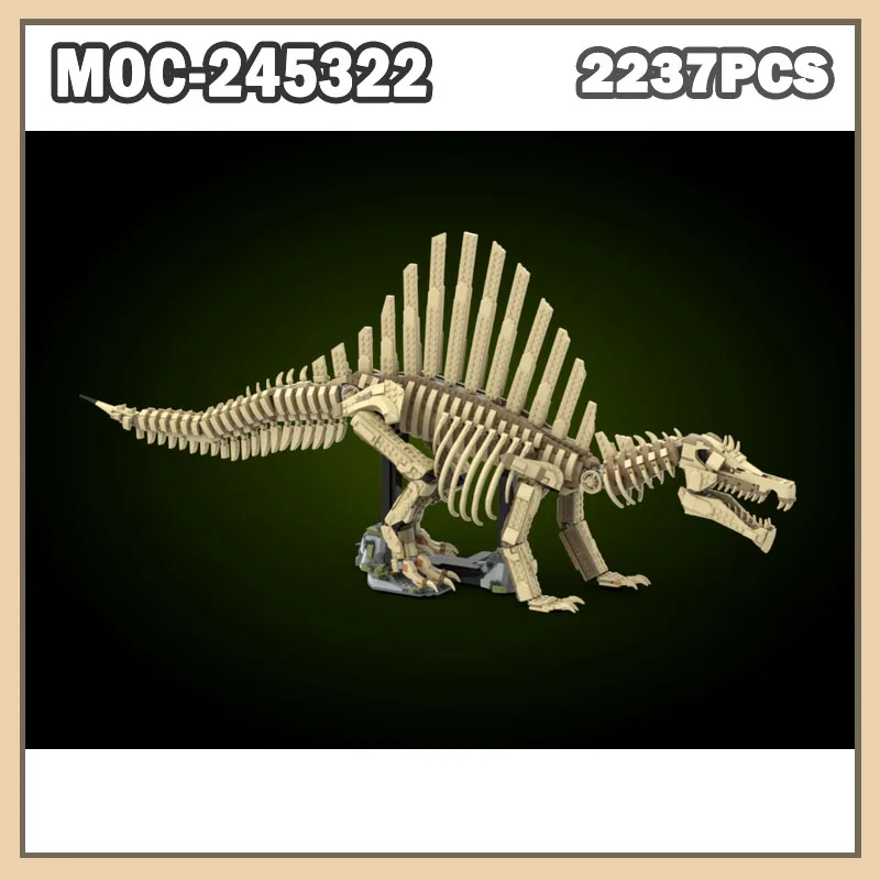 ชุดของเล่นตัวต่อ MOC-247793 ฟิกเกอร์ยอดนิยม ชุดประกอบฟอสซิลสไปโนซอรัส ของขวัญ 2237 ชิ้น โมเดลบล็อกตัวต่อ